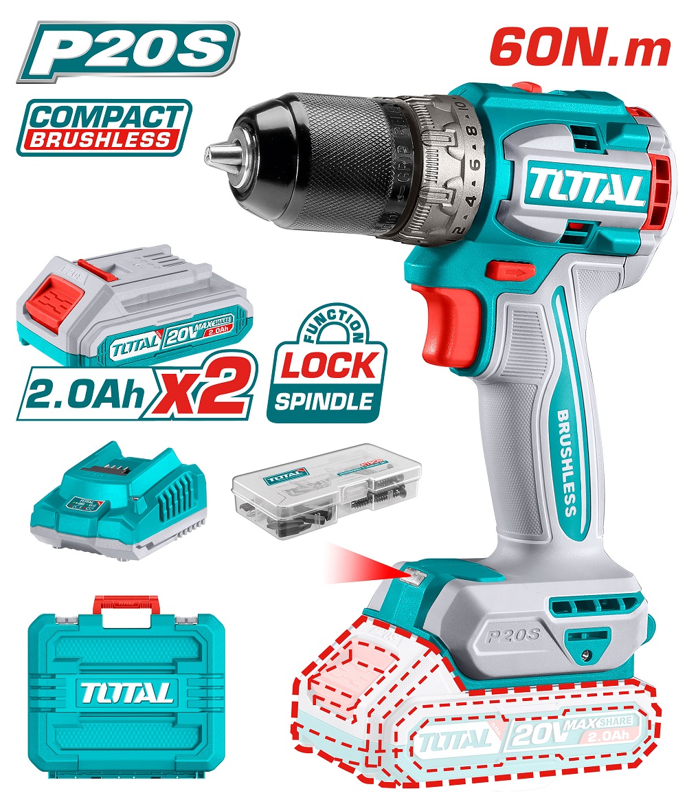 ���������� TOTAL TDLI20602 ����������� 20�, Li-Ion, 2��. 