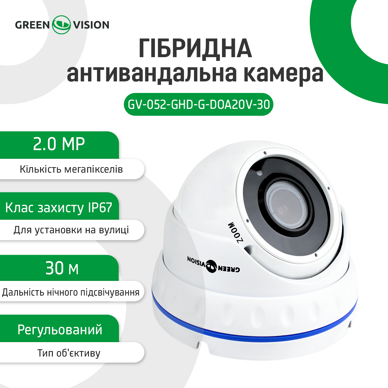 ��������� �������������� ������ GV-052-GHD-G-DOA20V-30 1080� 