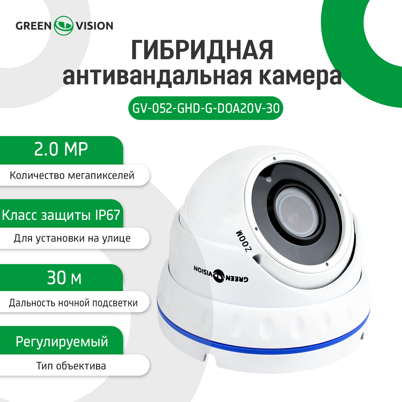 ��������� �������������� ������ GV-052-GHD-G-DOA20V-30 1080� 