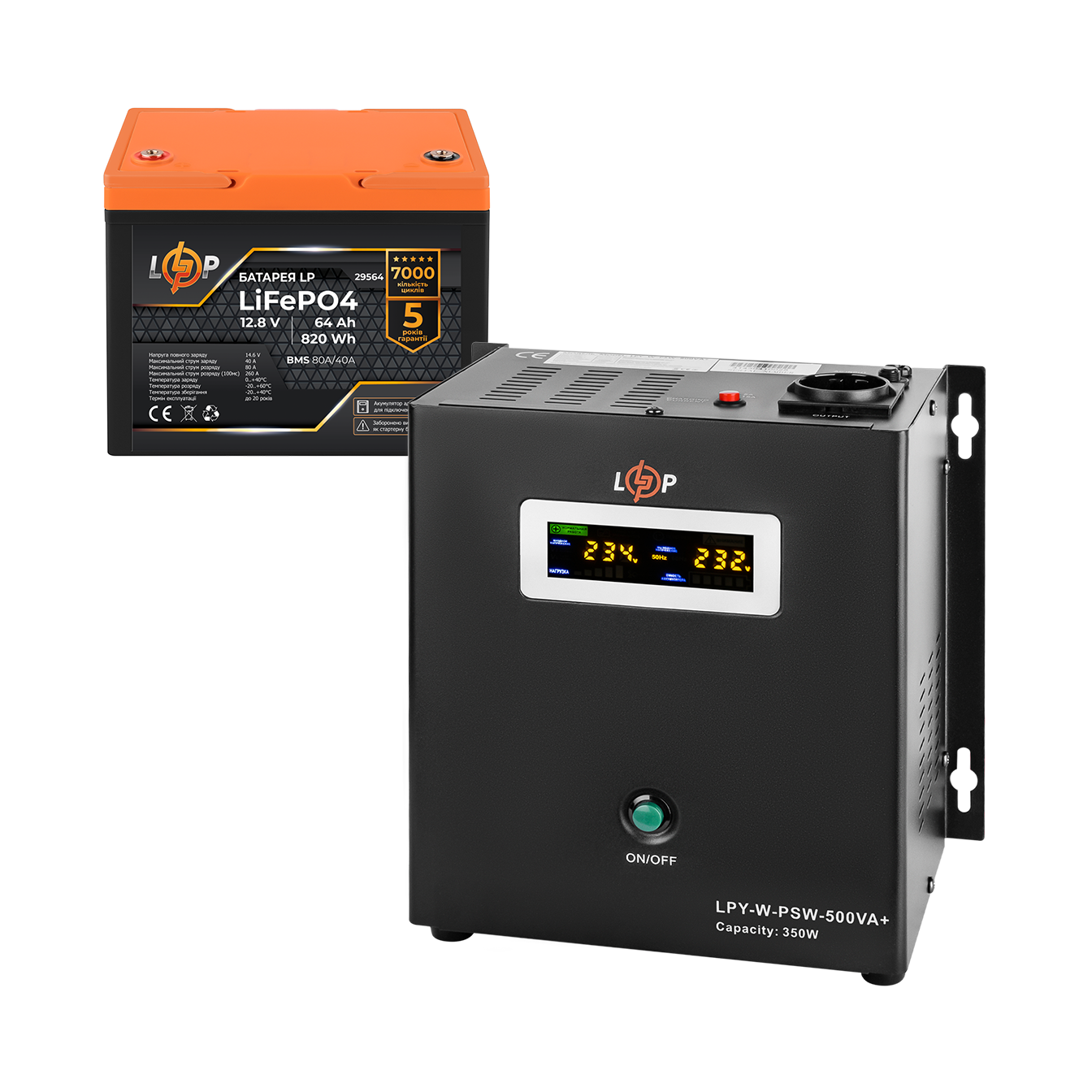 �������� ���������� ������� LogicPower W500 + �������� (LiFePO4) ������� 819 Wh 
