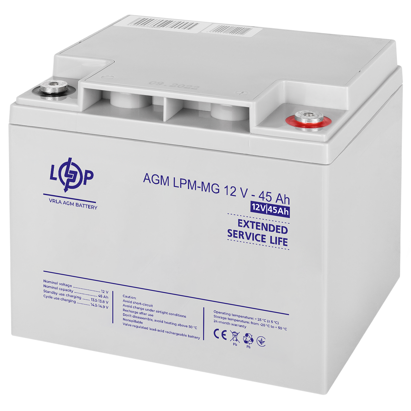 ����������� ������������� LPM-MG 12V - 45 Ah 