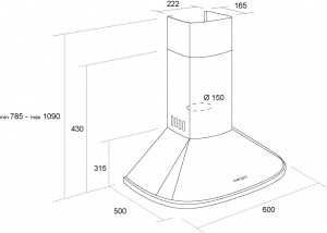 PYRAMIDA N 60 inox SILENT 