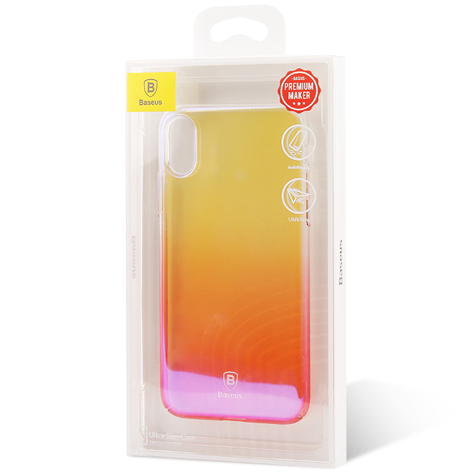 ����� Baseus ��� iPhone X/Xs Glaze pink (WIAPIPHX-GC04) 