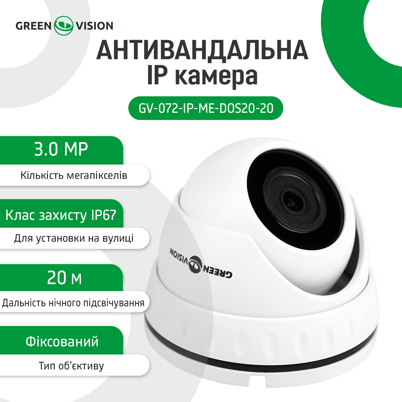 �������������� IP ������ GV-072-IP-ME-DOS20-20 �MP 