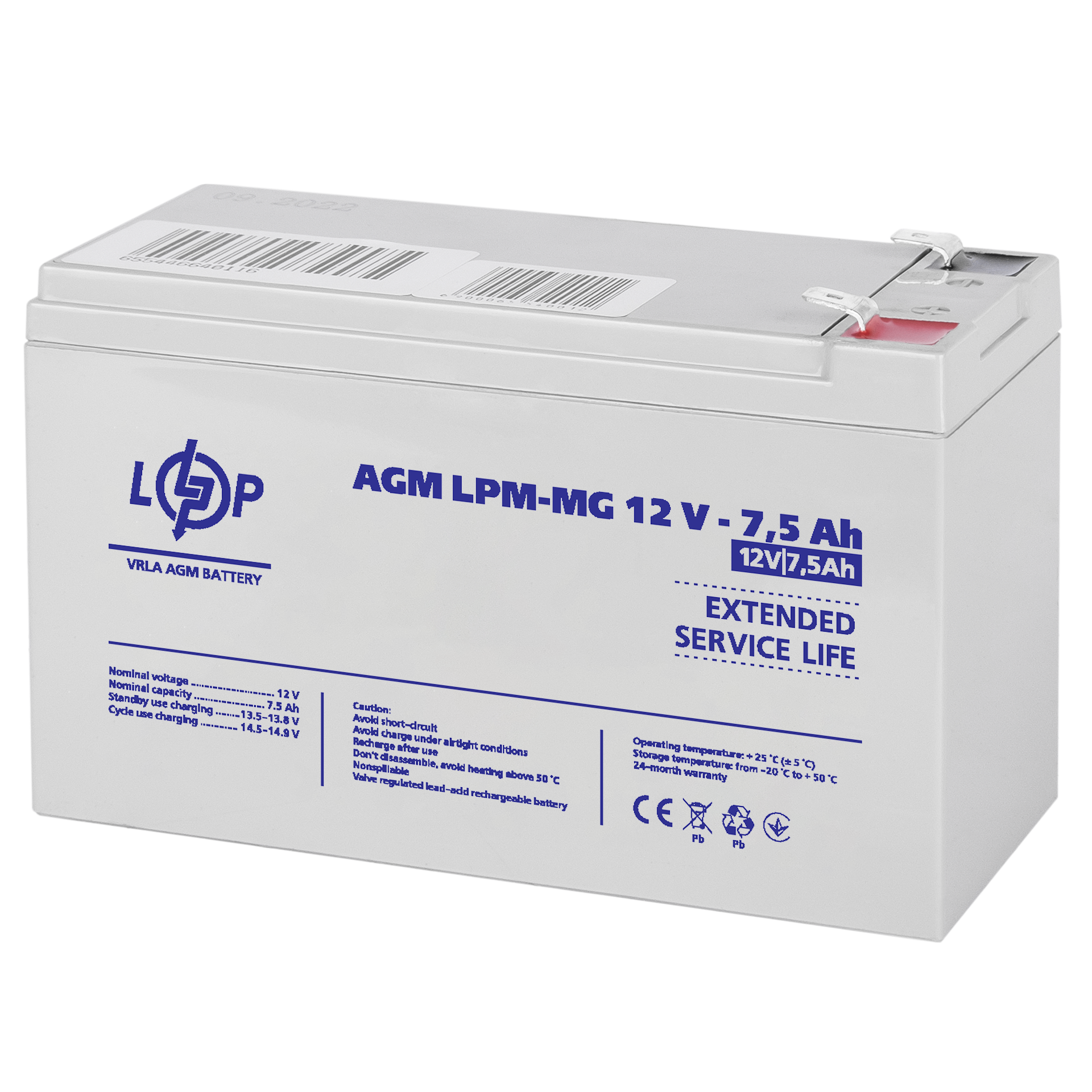 ����������� ������������� LPM-MG 12V - 7.5 Ah 