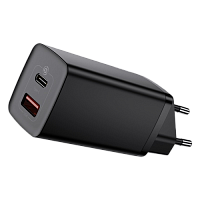 ������� �������� ���������� Baseus GaN2 Lite 2 �����, USB + Type-C 65W ������ (CCGAN2L-B01) 