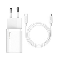 ������� �������� ���������� Baseus Super Si 25W + ������ Type-C to Type-C 3A 1M ����� (TZCCSUP-L02) 